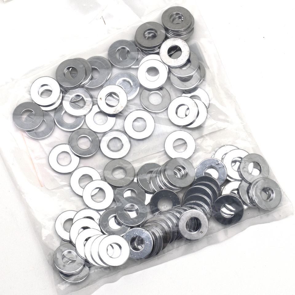 100pck Chrome flat washer 1/4