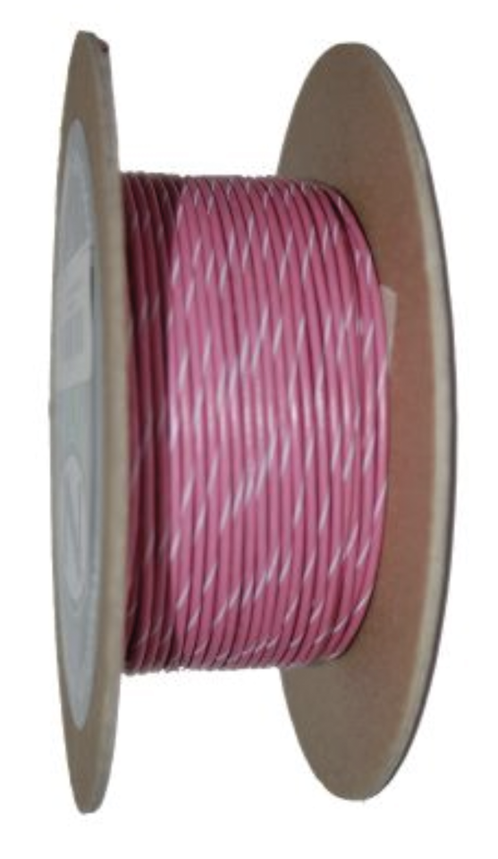 18-Gauge PINK/WHITE STRIPE 100' Spool Pr