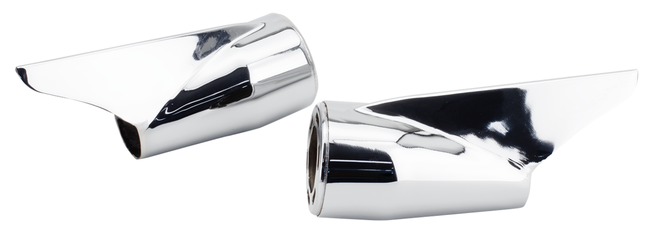 MCJ End Caps Royal 80 Long Finned Chrome