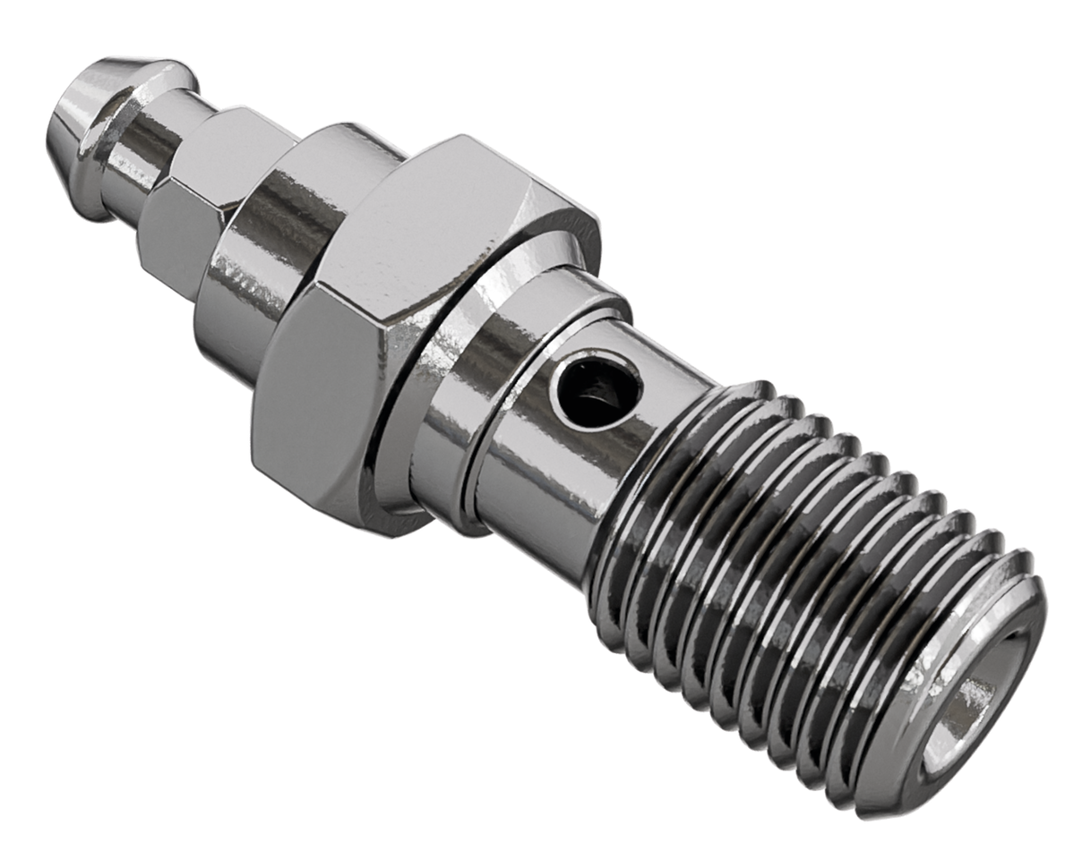 Banjo bolt w/bleeder nipple M10x1 Inox