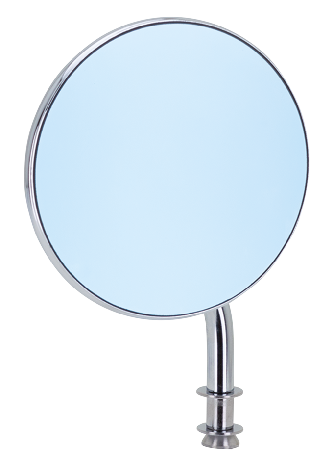 GZP Blue Glass Round mirror 4" w/4"stem
