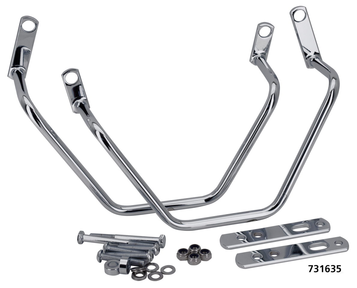 Chrome Saddle Bag Supports FXD06-17