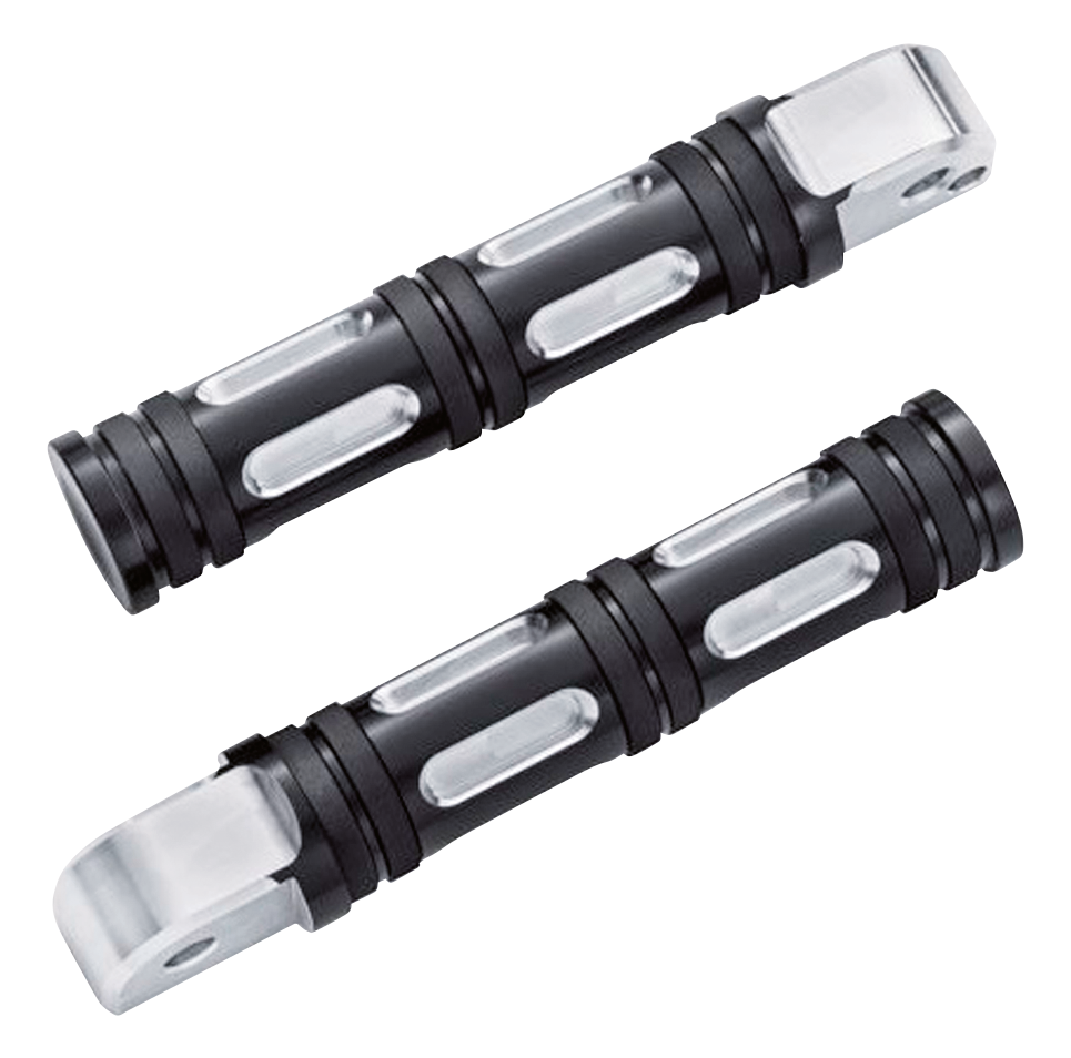 GZP Black edge cut passenger footpegs