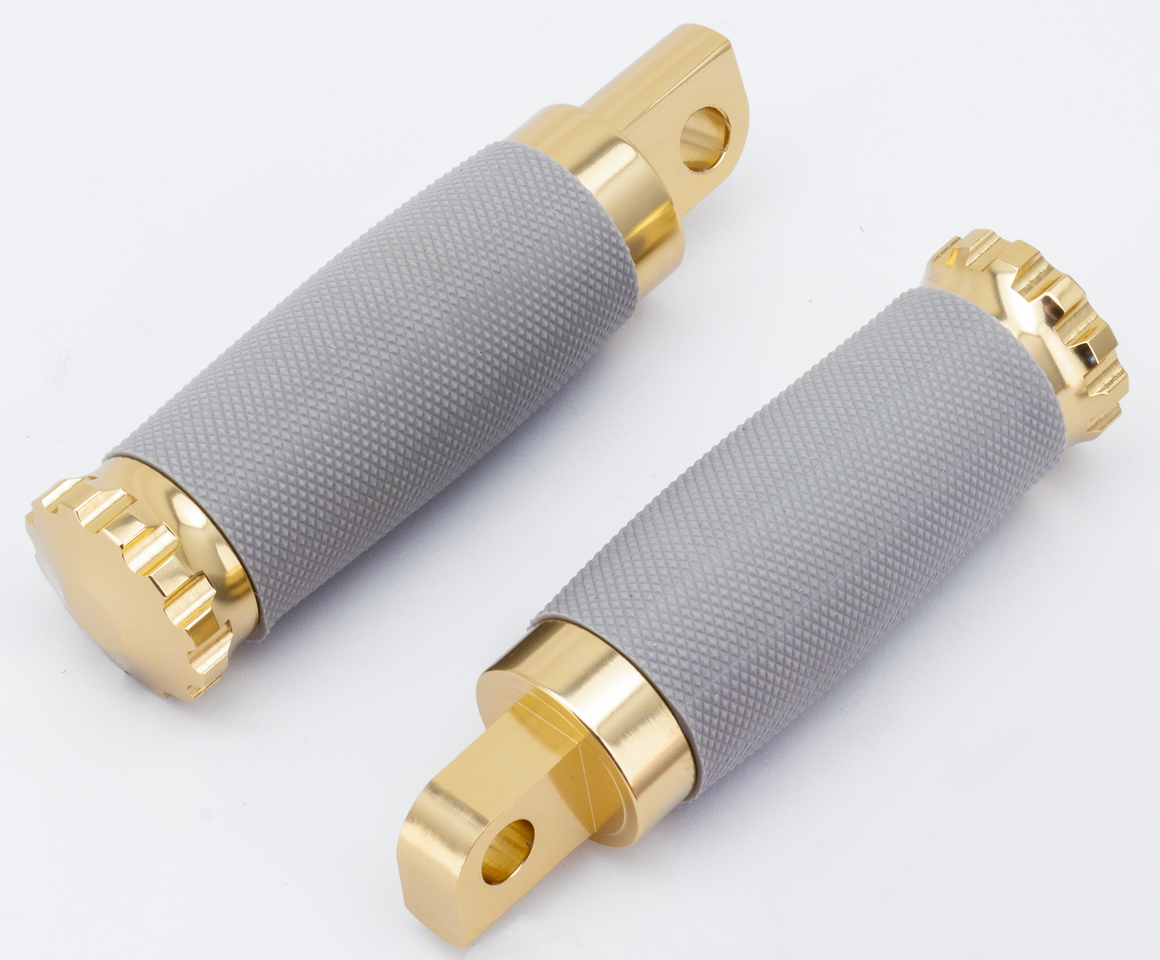 GZP Bronzed Turbo footpegs gray rubbe