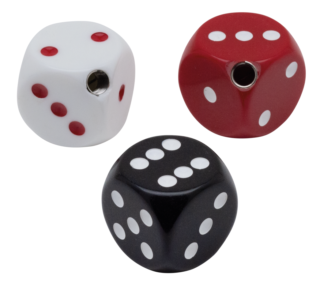 Dice shifter knob white w/ red dots