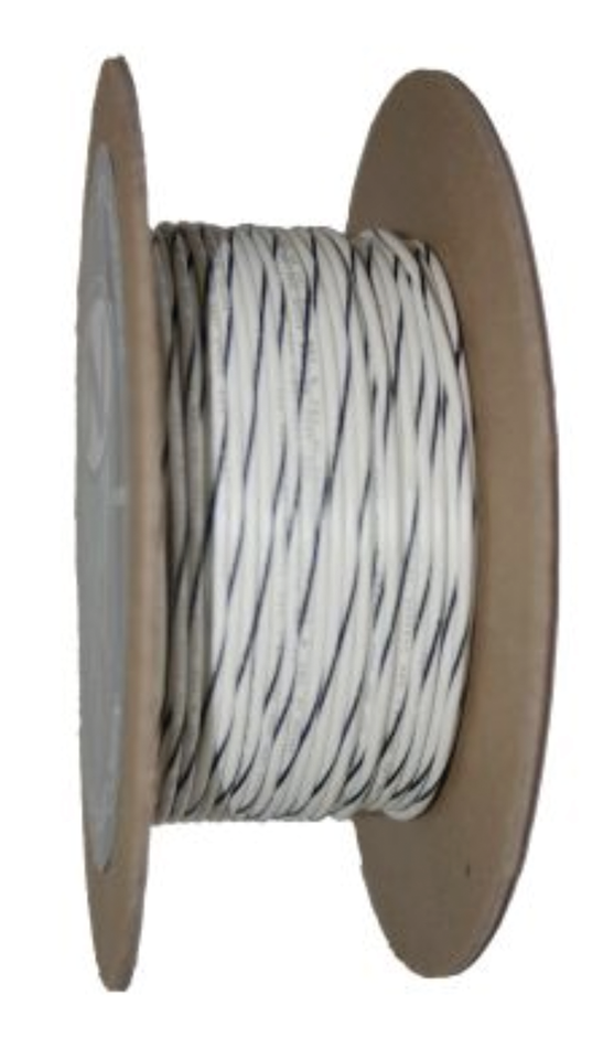 18-Gauge WHITE/BLACK STRIPE 100' Spool P