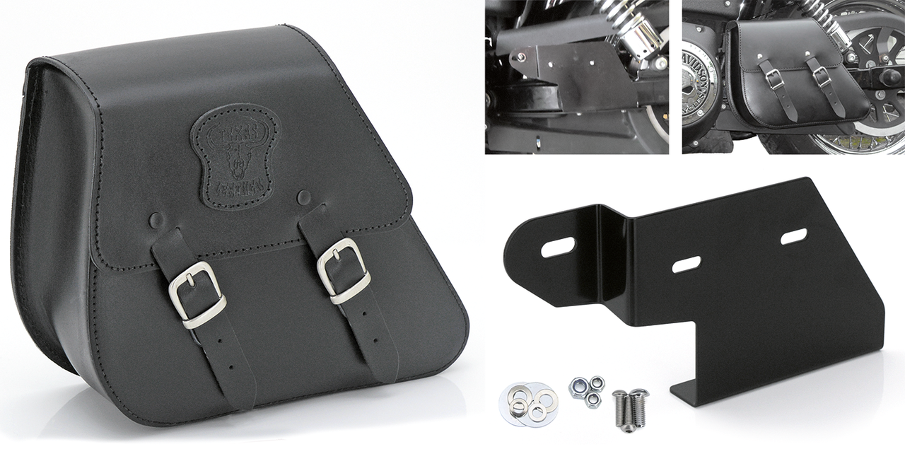 Texas Leather Dyna Swingarm bag w/brckt