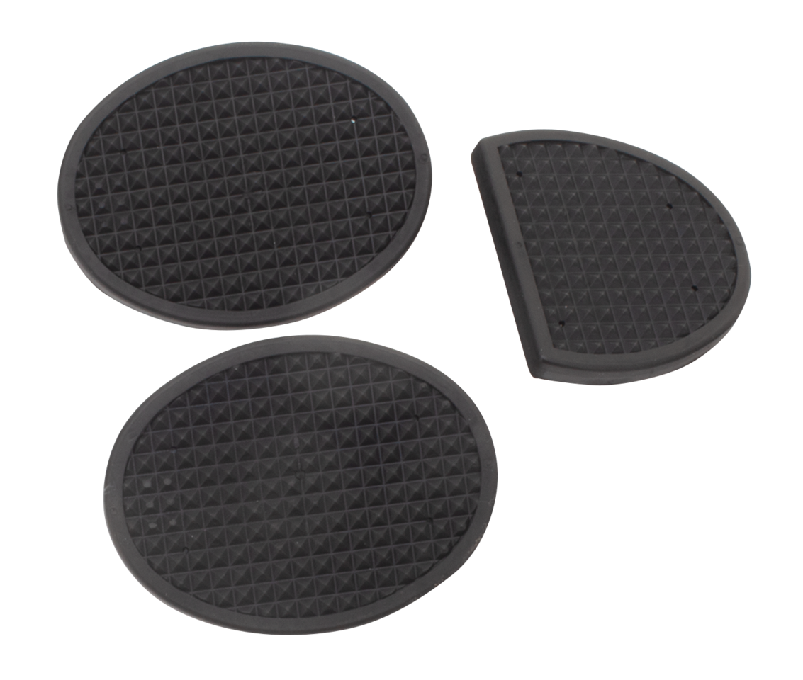 3Pc Clutch and brake pedal pad set Black