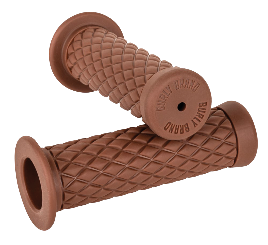 Burly Rubber Diamond Grips 1" Brown