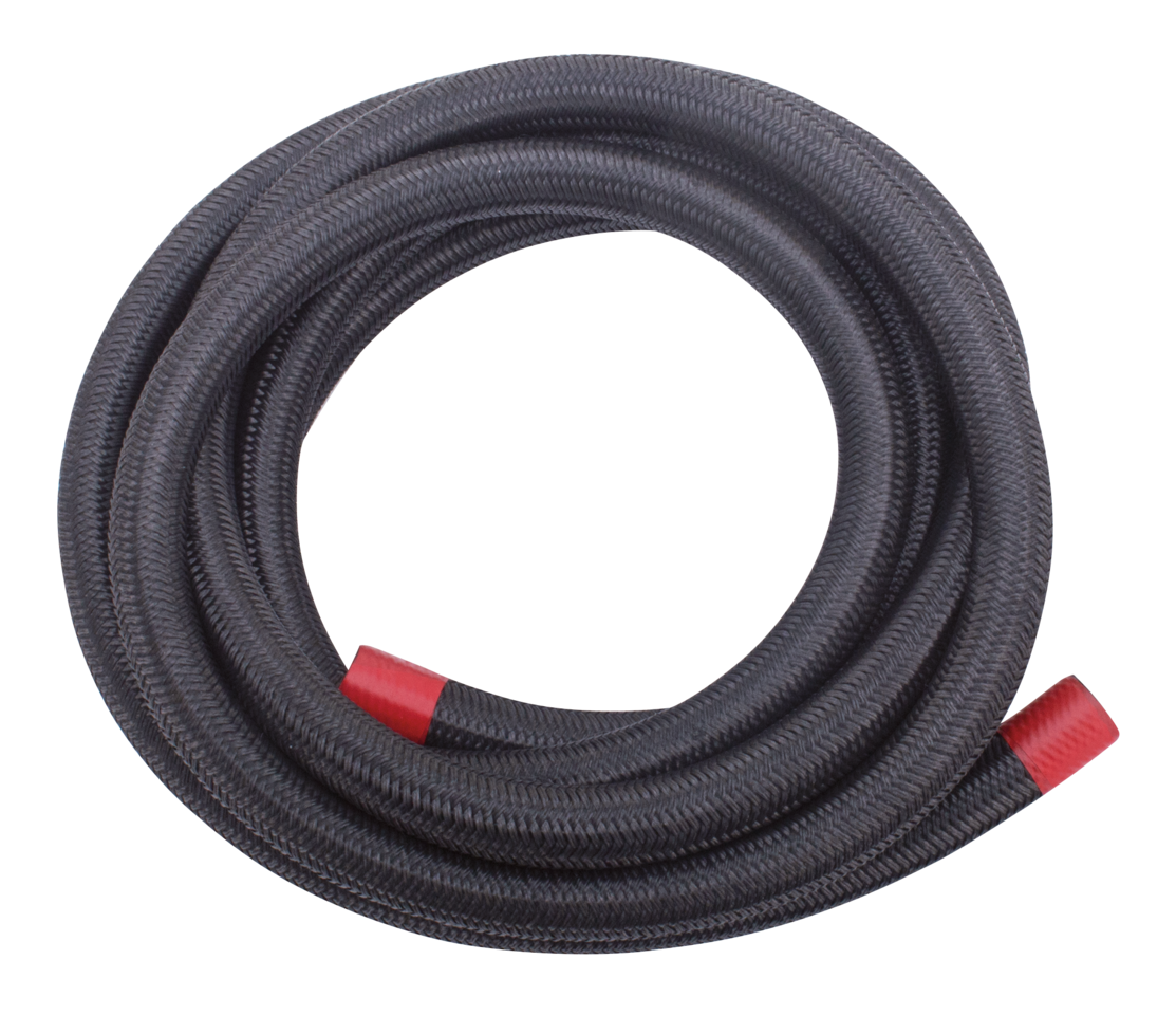 Black nylon braided hose 3/8"x305cm