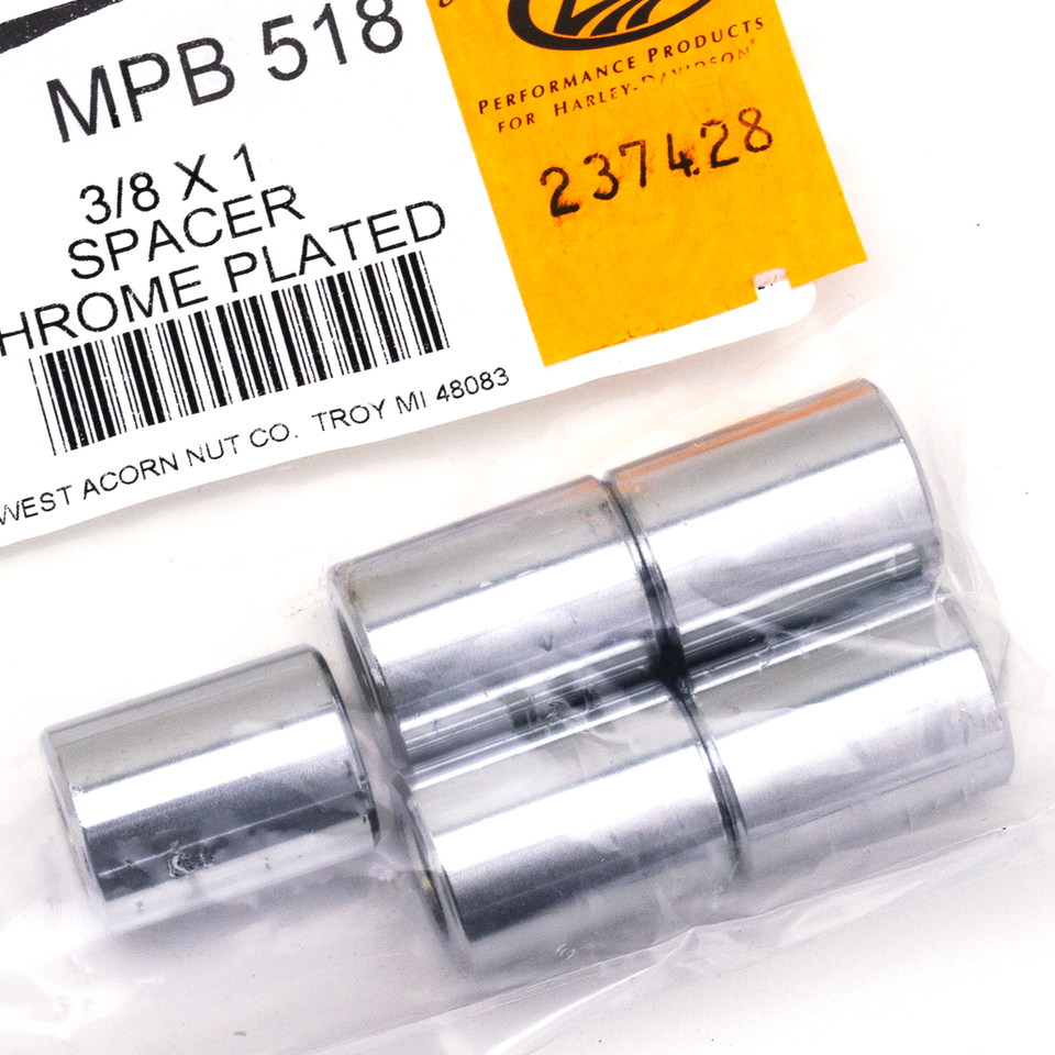 5pck Spacers 3/8"Ix3/4"Ox1"L chrome