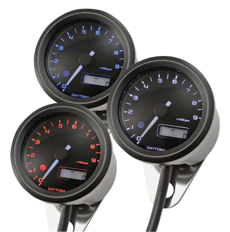 Velona 48mm 9000RPM 3 colour tacho blk
