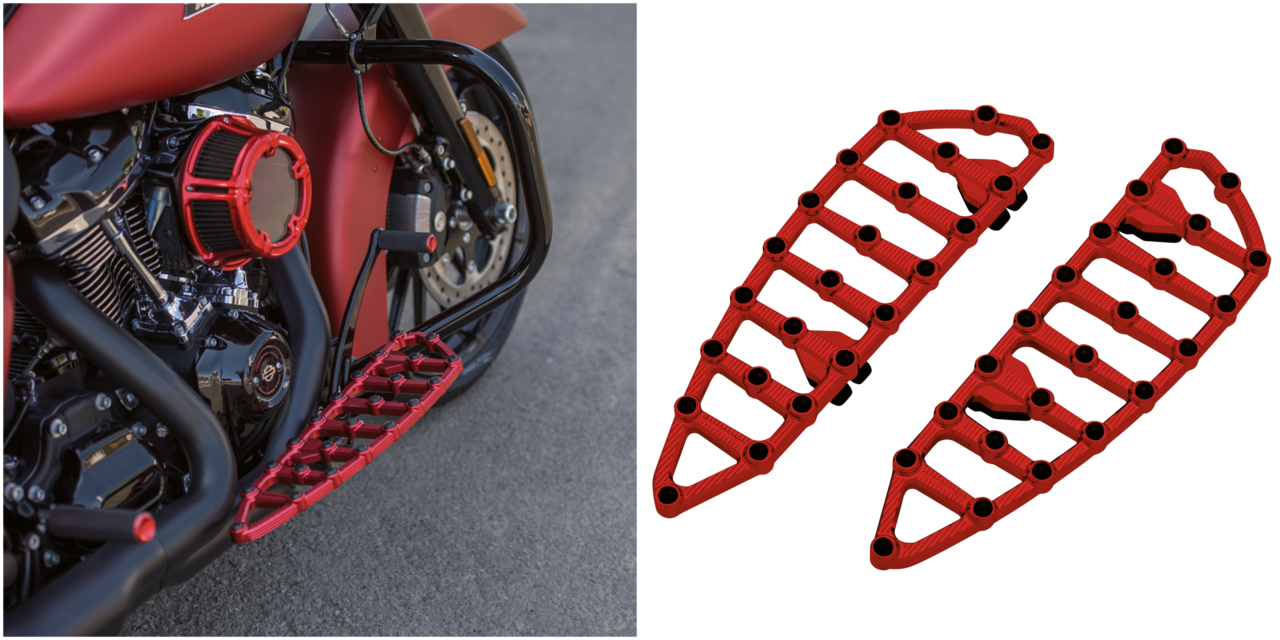 Ness MX Billet Floorboards - Red