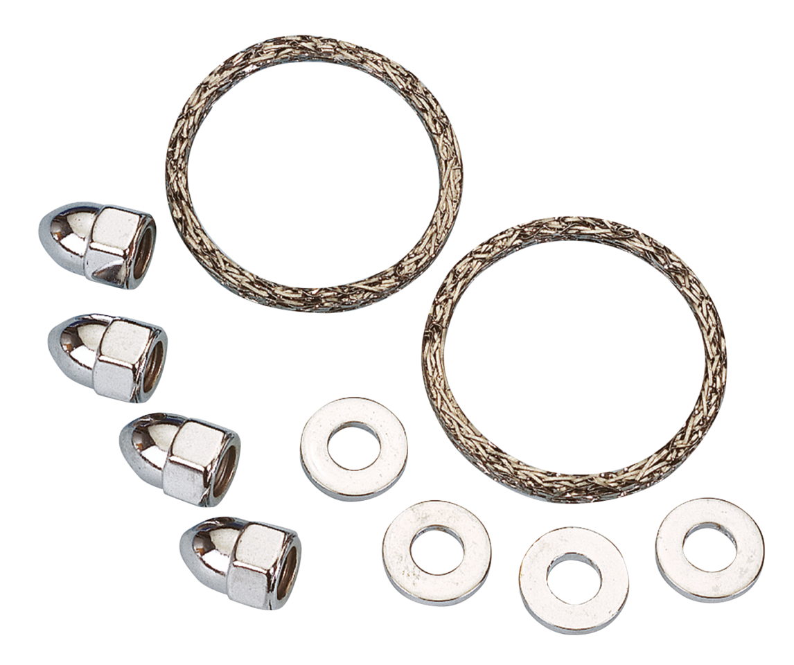 Evolution exhaust chr. acorn/gasket kit