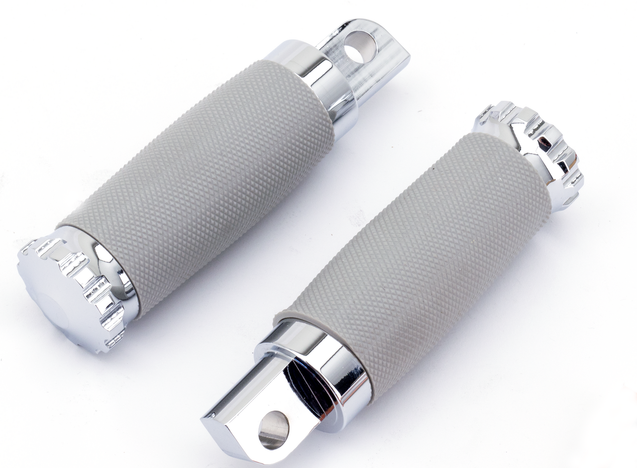 GZP Chrome Turbo footpegs gray rubber