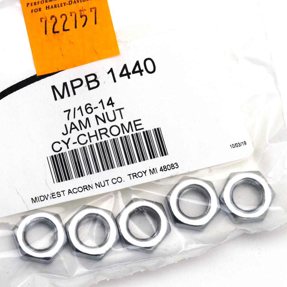 5Pck Jam Nut 7/16-14, UNC