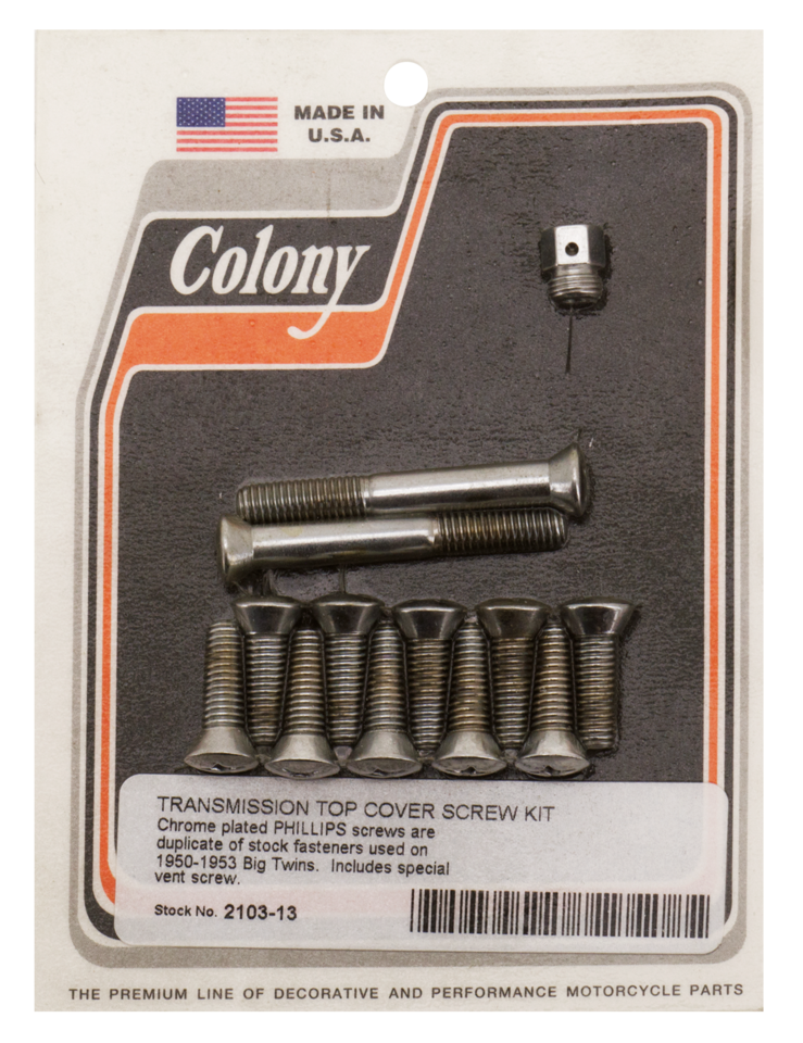 Trans top cover screw kit BT50-53 Chrome