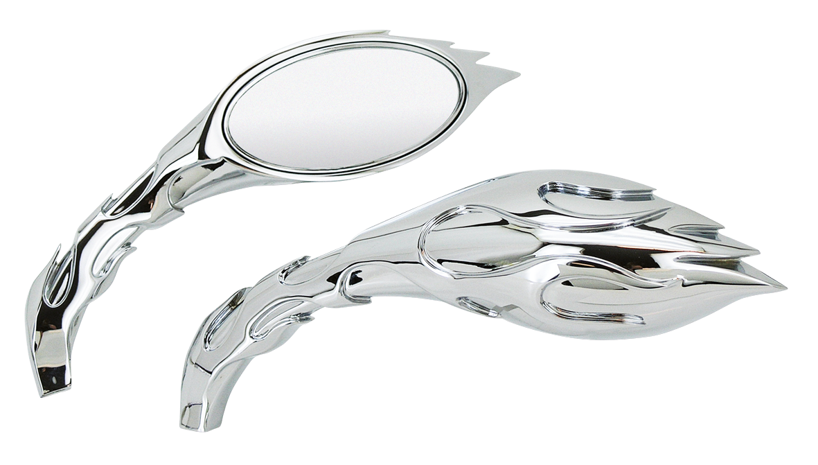GZP Chrome Magma Flames mirror set