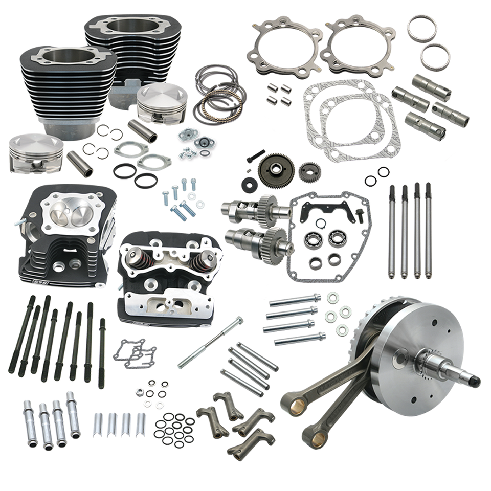 S&S 124HSU kit TC88B01-06 w/heads black
