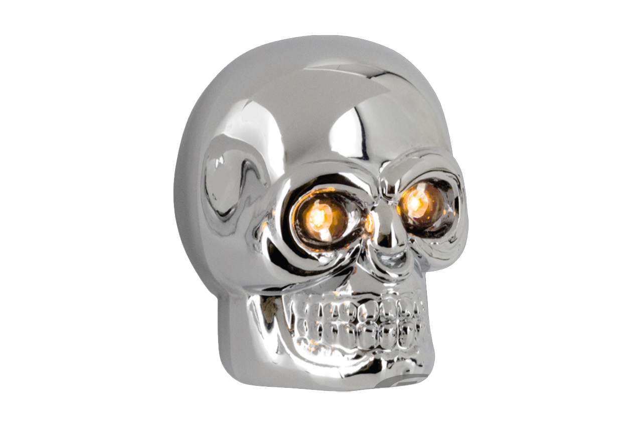 GZP Cobalt large chr skulls amber LEDs