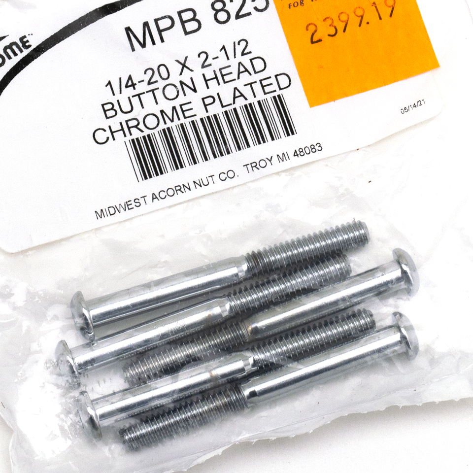 5pck Button head screws 1/4-20x2 1/2"