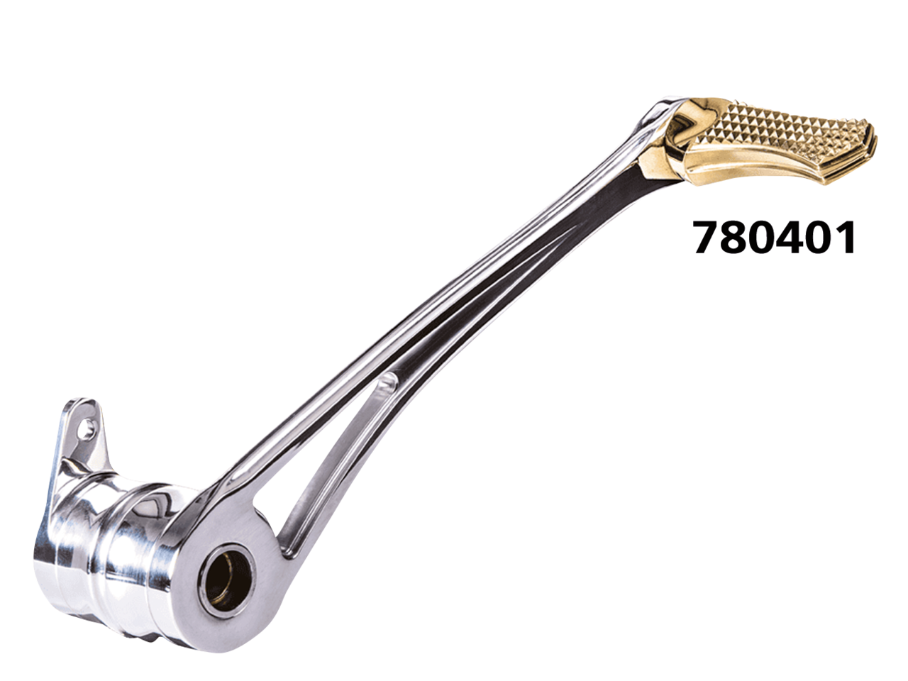 DMND BRKE ARM POLISH+BRSS PEG FLH/T14-UP