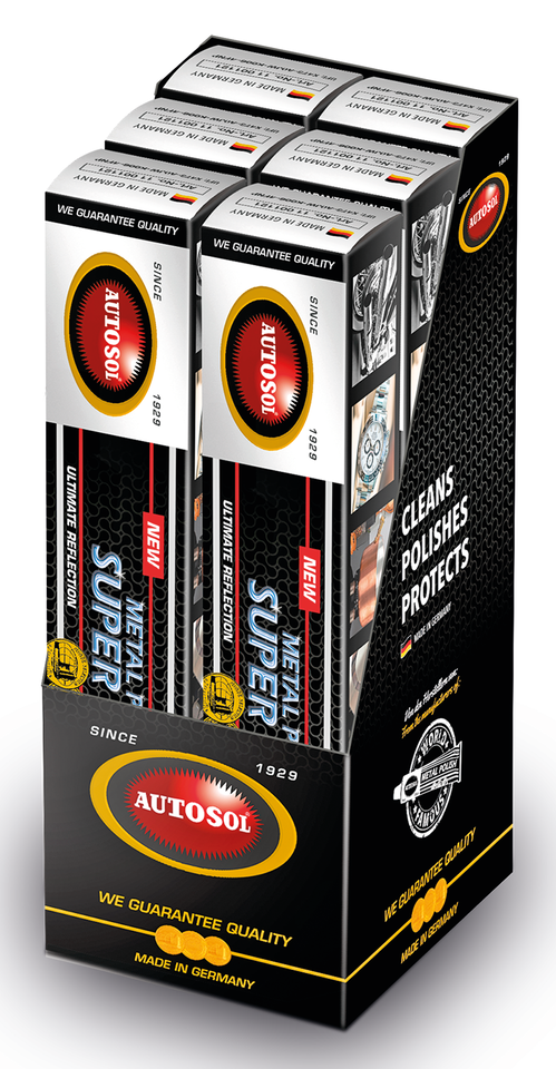 6pck Autosol Metal Polish Gloss 75ml