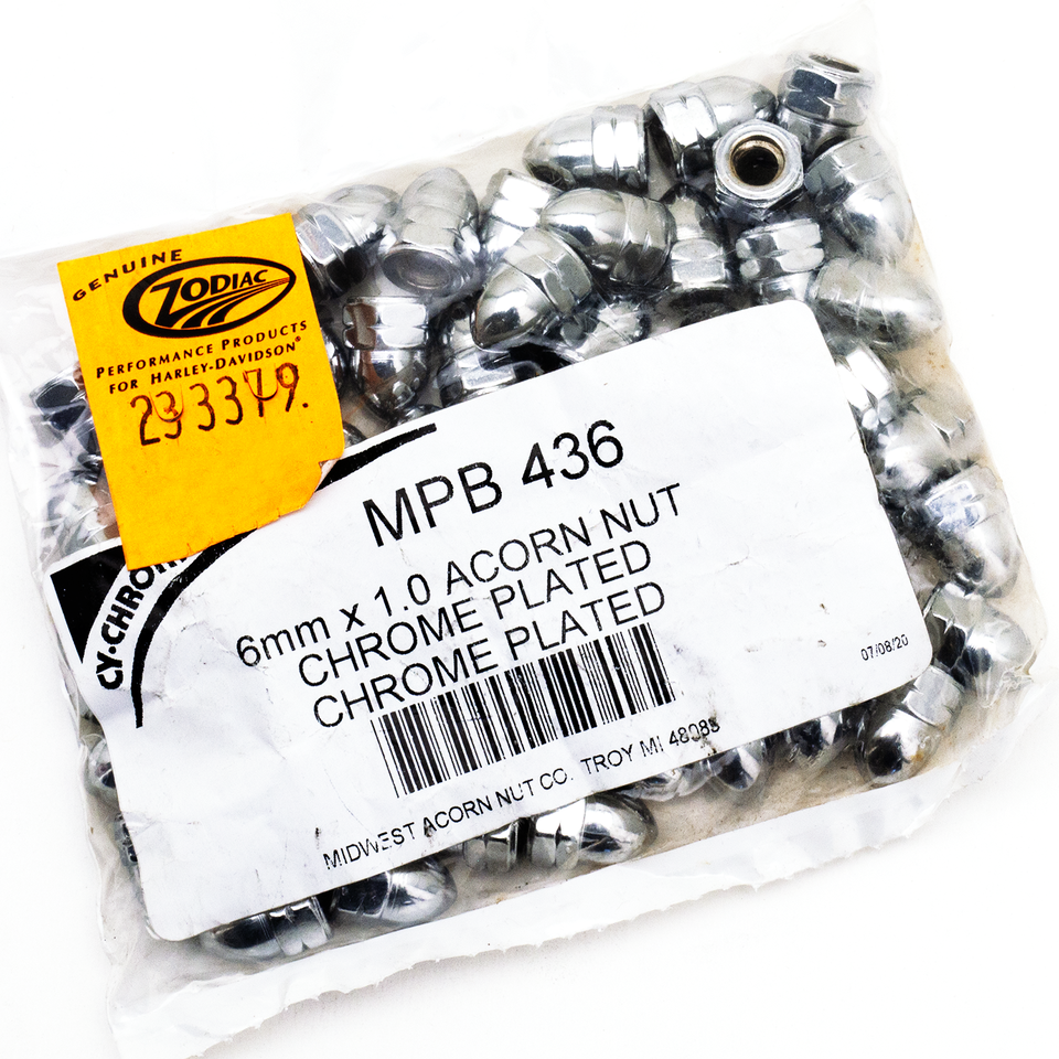 50pck Chrome acorn nuts M6x1.0