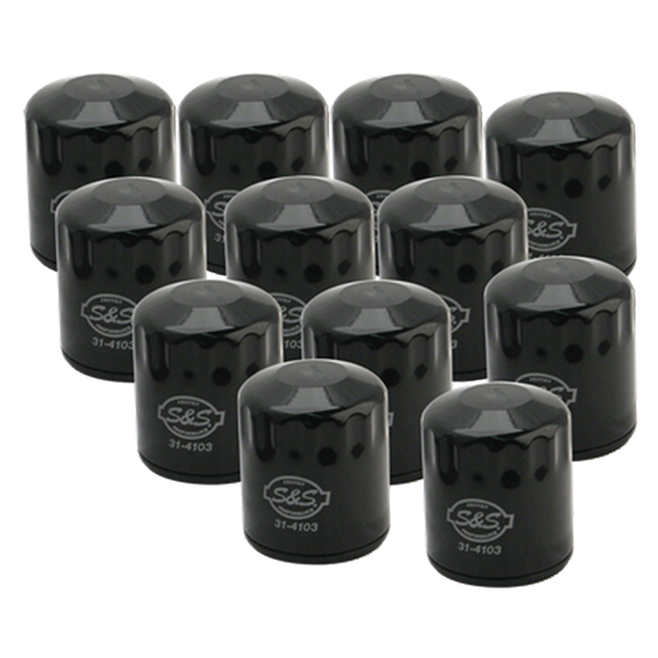 12pck S&S Oil filter black, T-Series