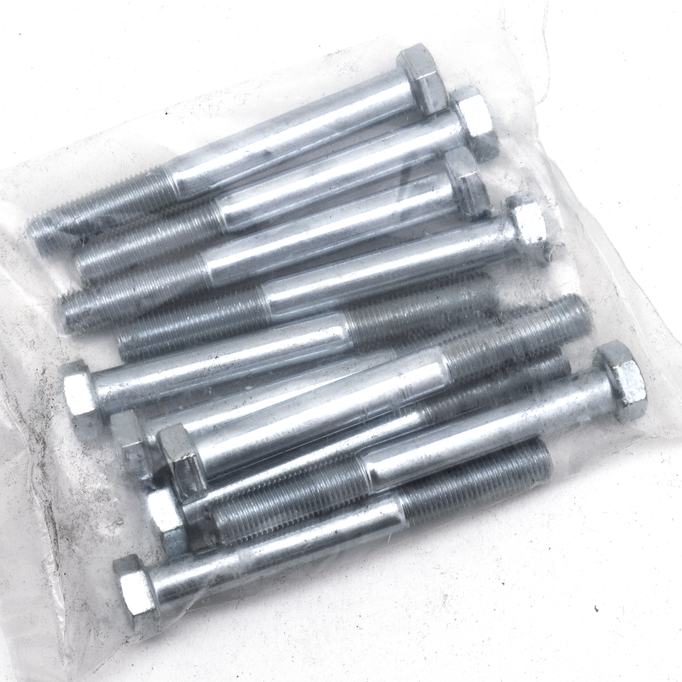 10pck hex bolt 3/8-24x3-1/4" UNF zinc