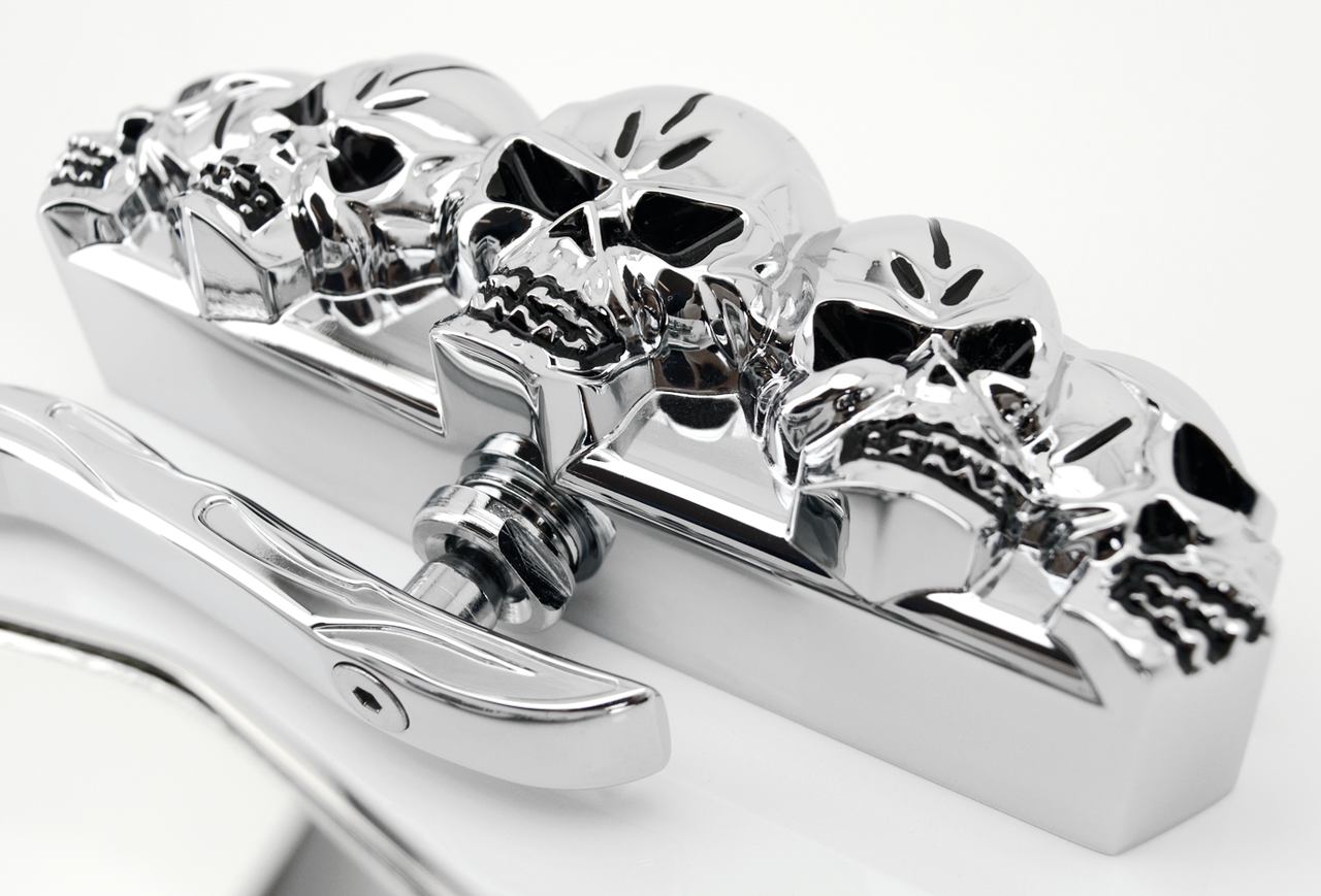 GZP Chrome Skull vision mirror set