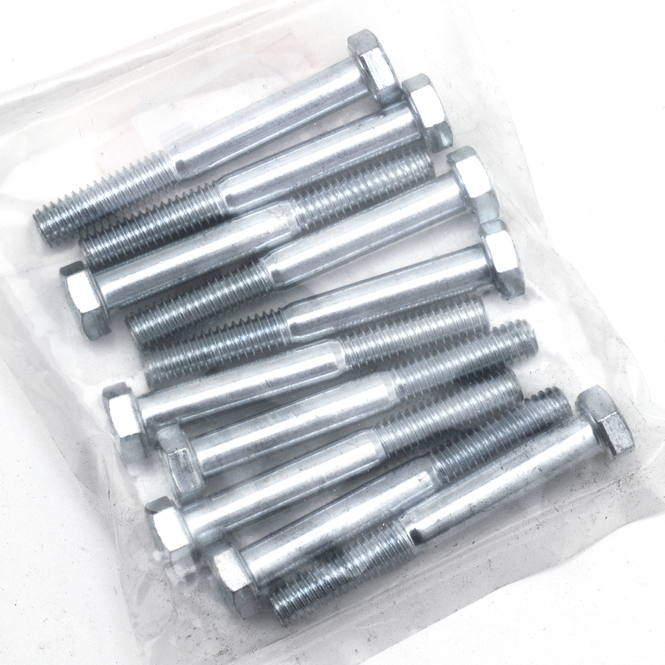 10pck hex bolt 5/16-18x2-1/2" UNC zinc