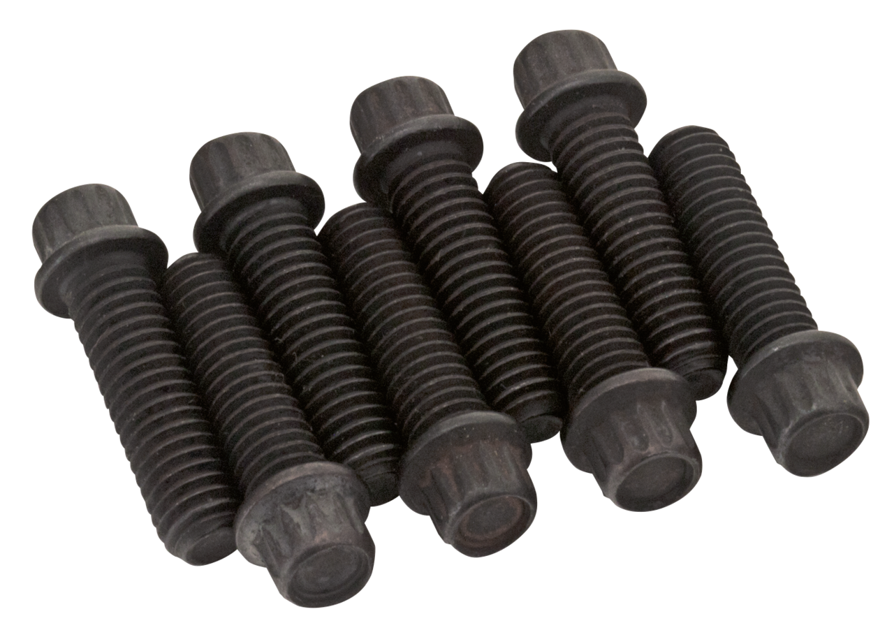 Black 12-Pnt screws 1/4-24 set/8