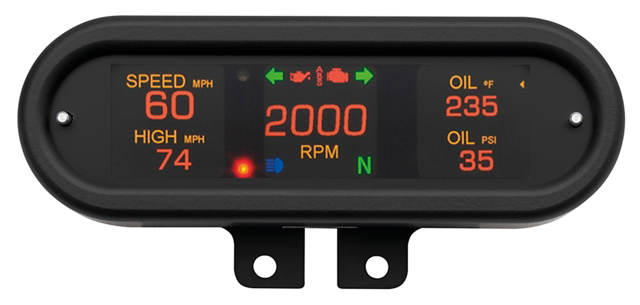 Oval Gauge Blk Bar Mount Universal