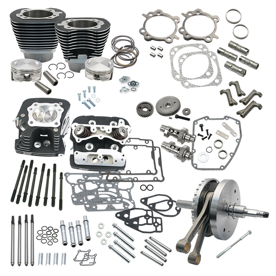 S&S 124HSU kit TC96B07-13 w/heads black