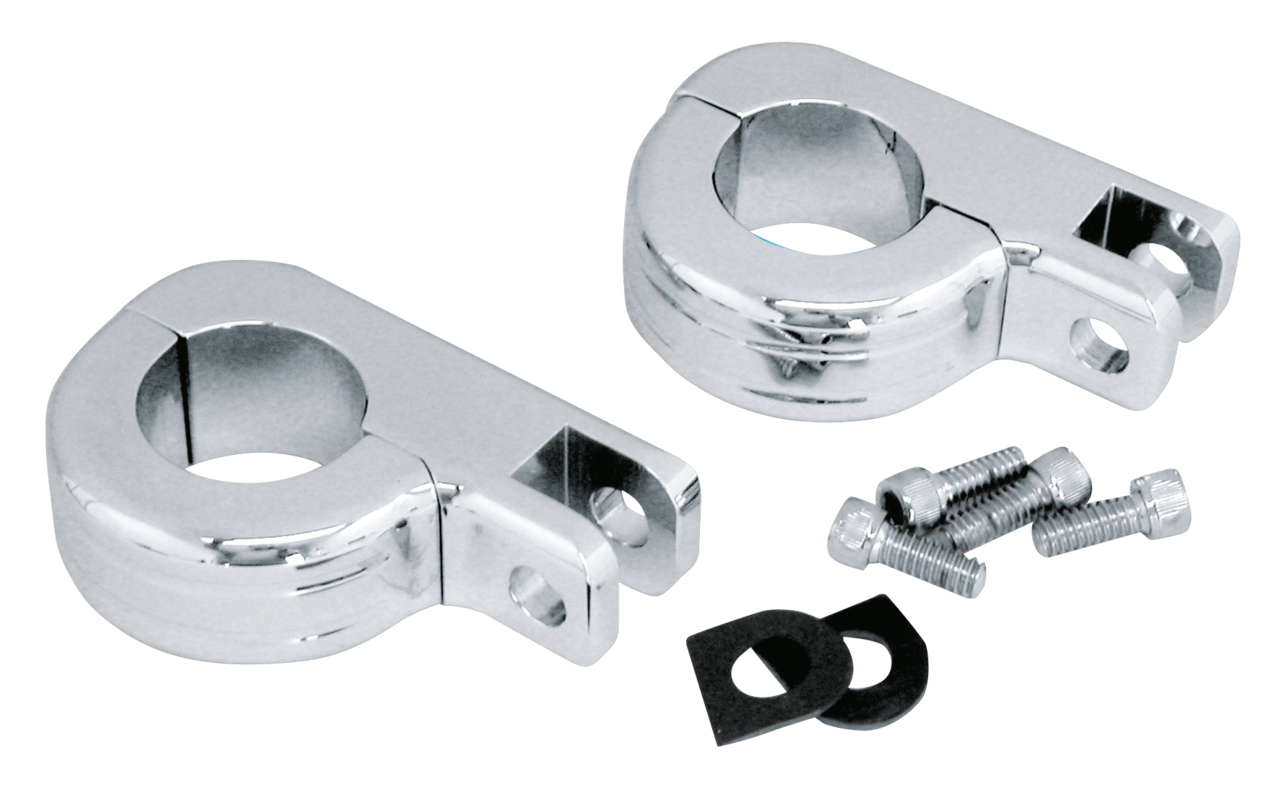 GZP Chrome billet foot peg bar mounts