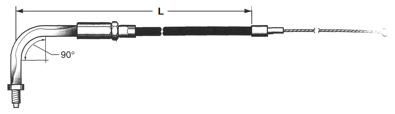Barnett Black BT76 LN=44" 90Ý throttle