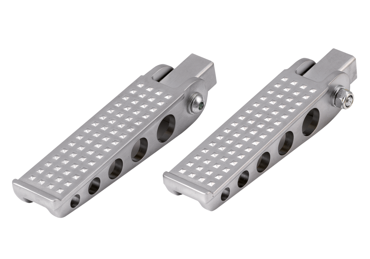 K-Tech forged satin chrome knurled pegs