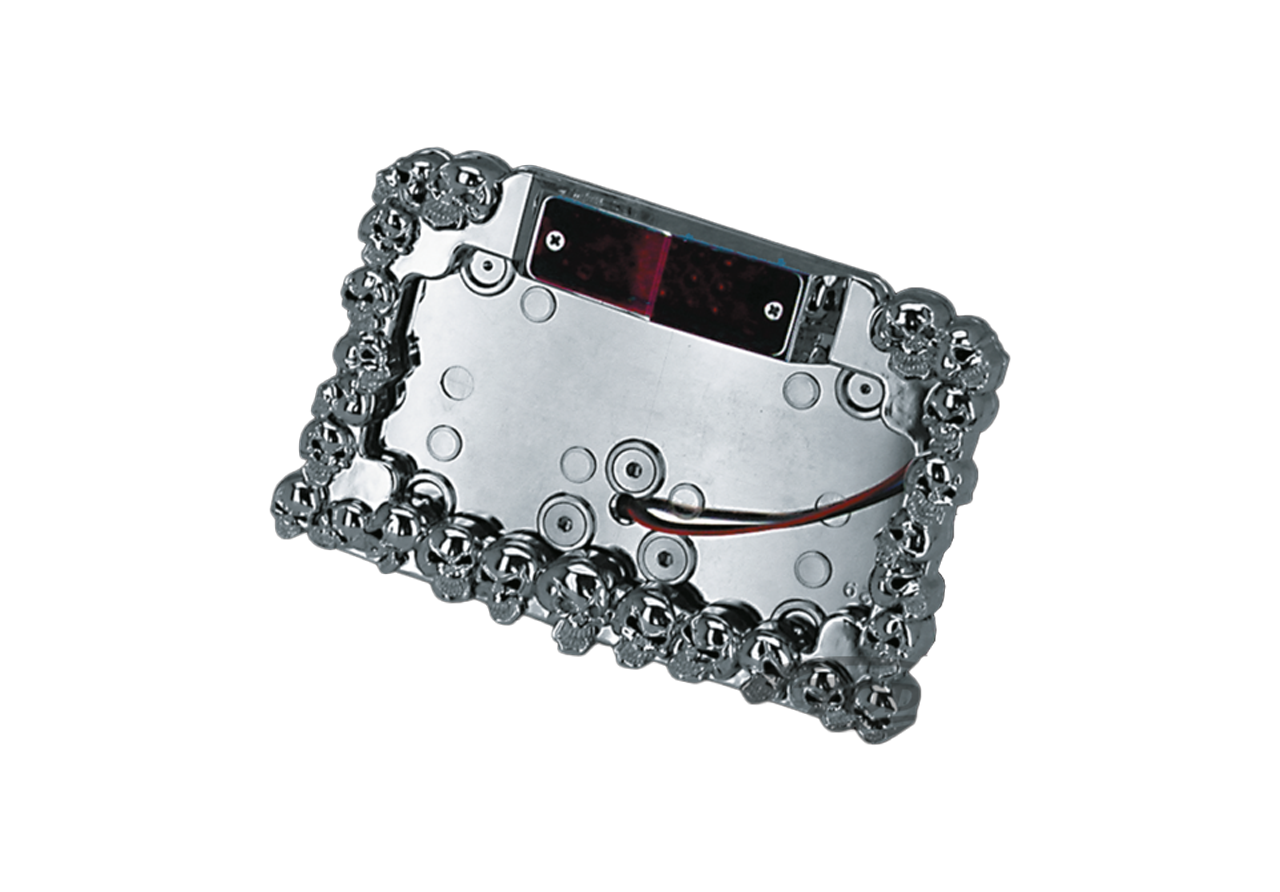 GZP Licenceplate LED chr/w skulls billet