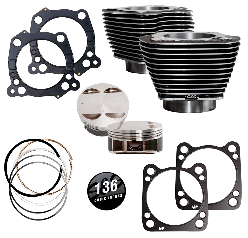 S&S 136CI cylinder kit ME17-UP Blk grani