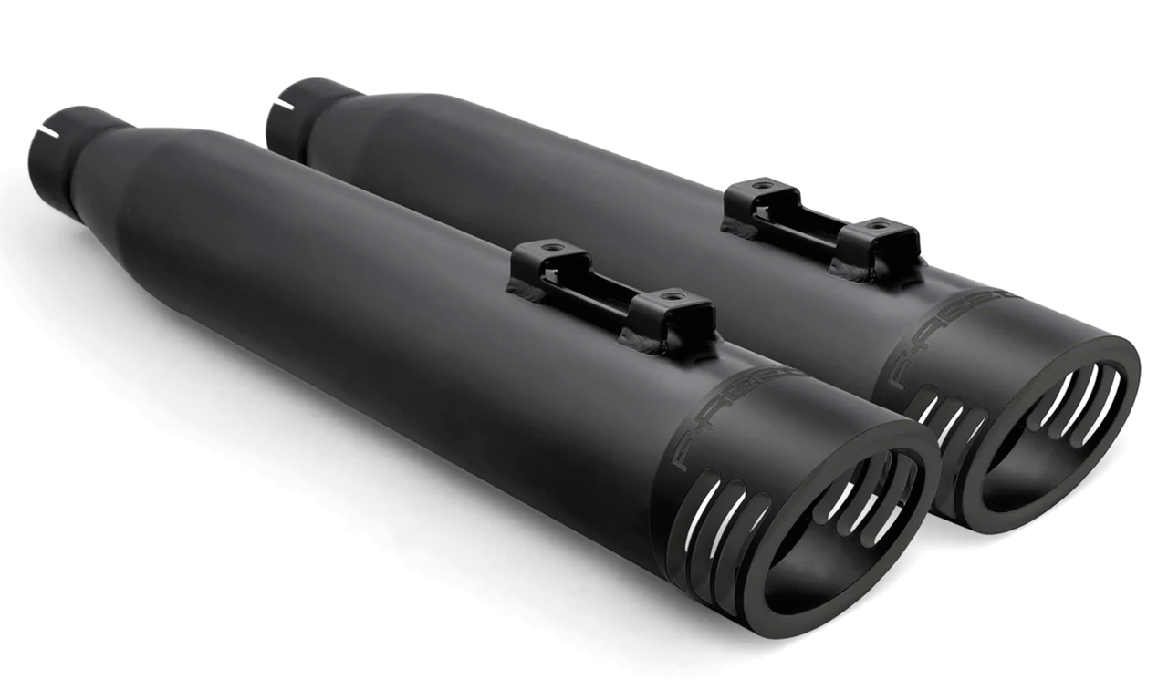 4" RACING SLIP-ONS PITCH BLK FLH/T17-UP