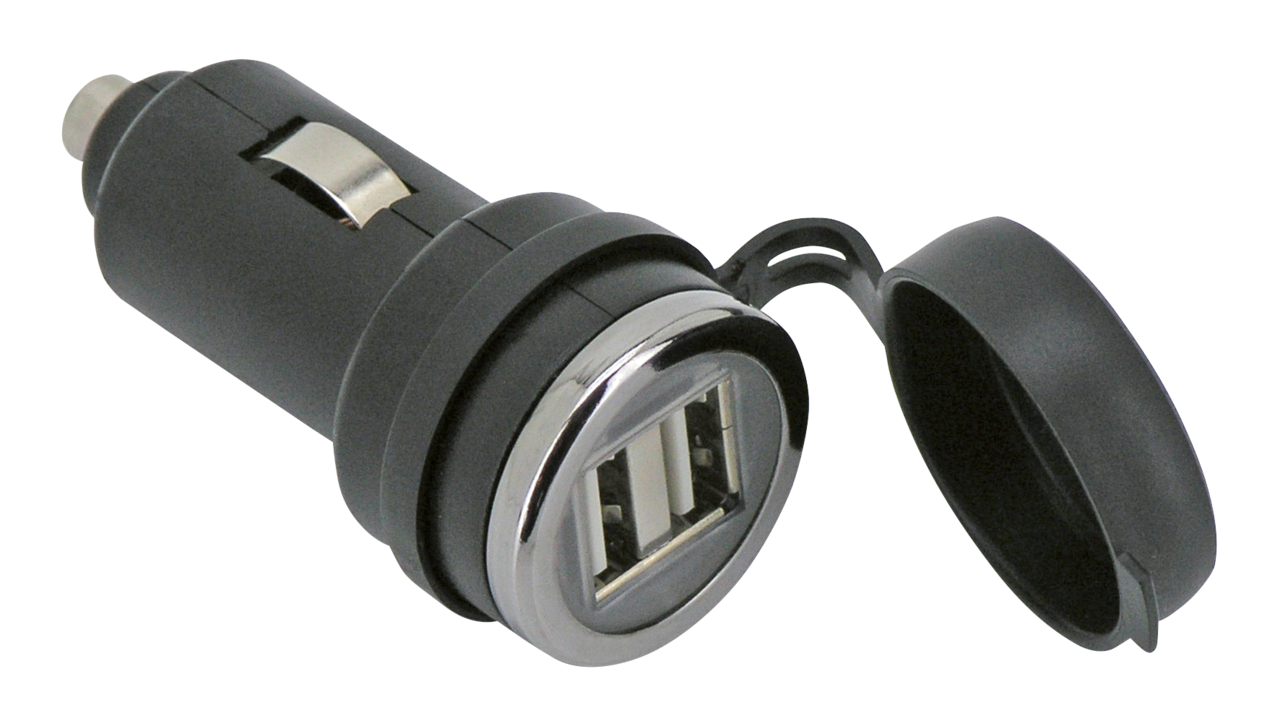GZP 12V Twin USB adapter plug w/cover