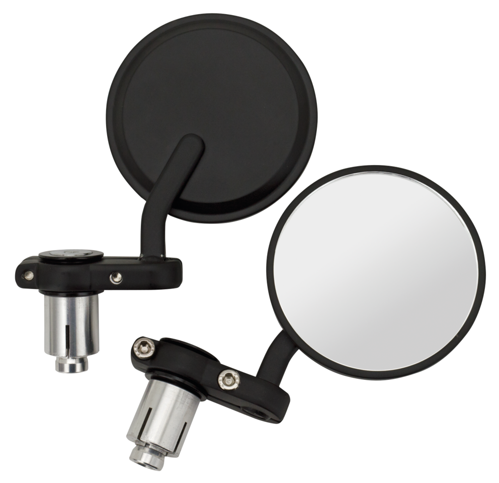 GZP Solo black 1" bar-end cafe mirrors