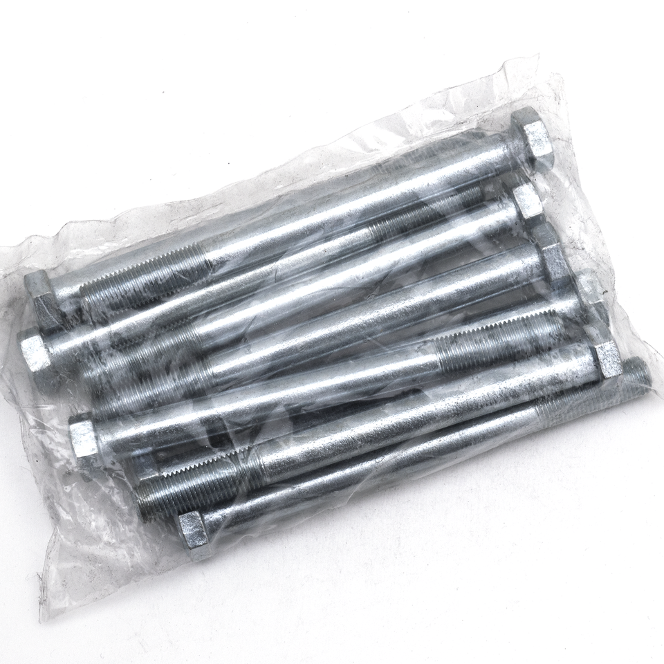 10pck hex bolt 3/8-24x4-1/4" UNF zinc