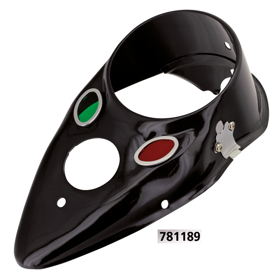 Black cat eye dash cover with lenses