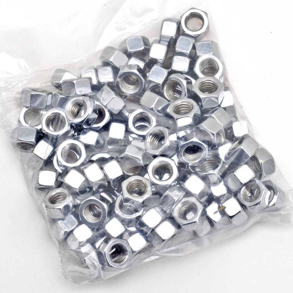 100pck Chrome hex nut 3/8-16 UNC