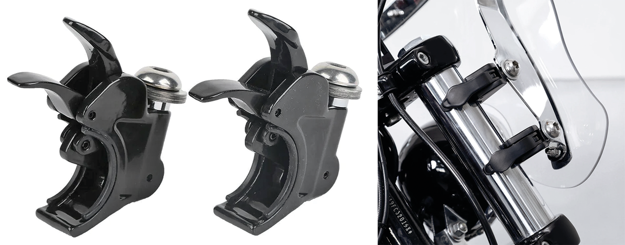 39mm Fork Clamps Black for 1/4 Fairing