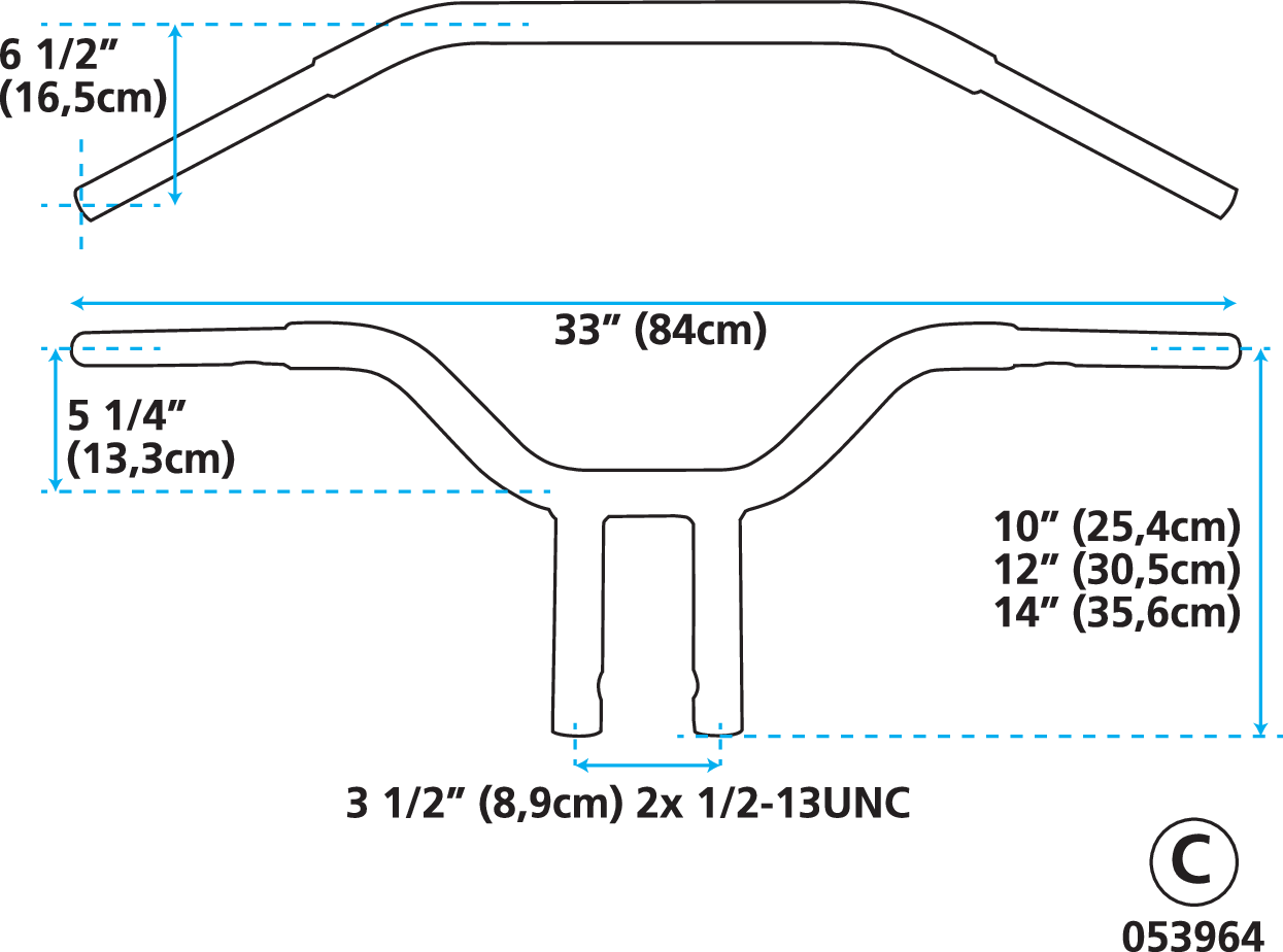 GZP Chr 14.5" rise Clubstyle Chubbybar