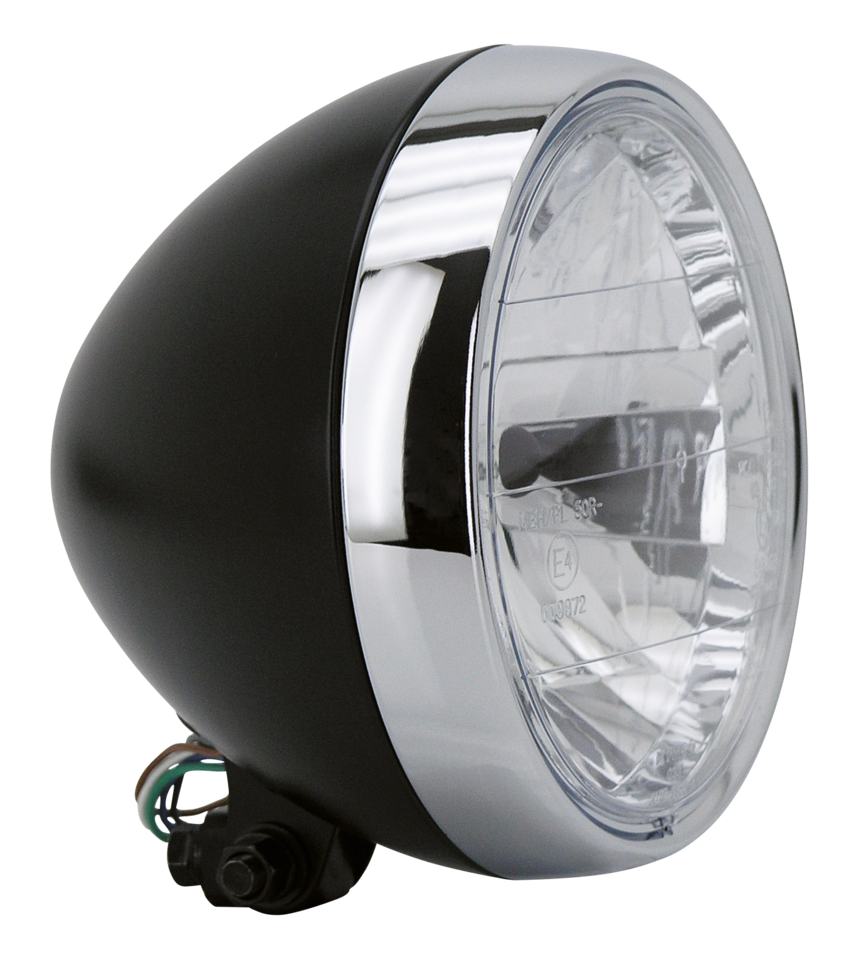 GZP Black 7" headlight w/chrome bezel EU