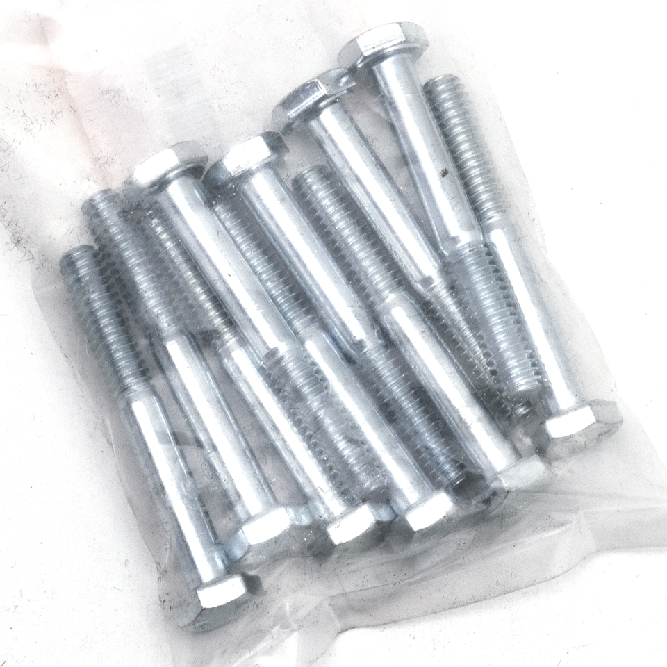 10pck hex bolt 1/4-20x2" UNC zinc